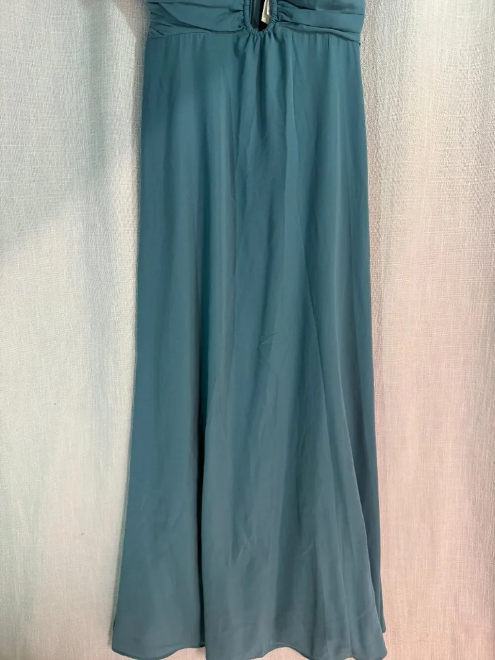 NEW Abercrombie & Fitch Floor Length Dress - Womens M - Teal Blue Plunge Neck